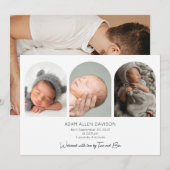 Moderne foto-inklage geboortetekaart kaart (Voorkant / Achterkant)