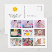 Moderne foto-inklage kinderen Birthday Dank je Briefkaart (Voorkant / Achterkant)