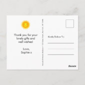 Moderne foto-inklage kinderen Birthday Dank je Briefkaart (Achterkant)