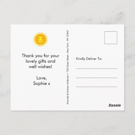 Moderne foto-inklage kinderen Birthday Dank je Briefkaart (Achterkant)