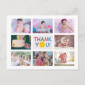 Moderne foto-inklage kinderen Birthday Dank je Briefkaart (Voorkant)