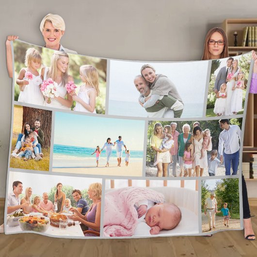 Moderne foto-inklage-masonry-stijl grijs fleece deken