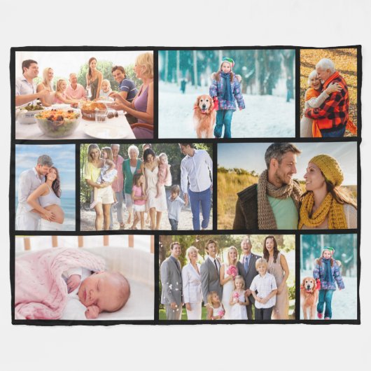 Moderne foto-inklage masonry Style Black Fleece Deken (Voorkant (Horizontaal))
