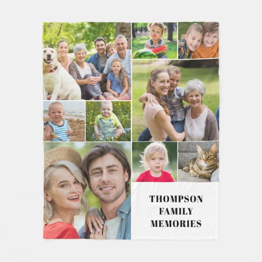 Moderne foto-inklage naam vleece Blanket Fleece Deken (Voorkant)
