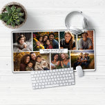 Moderne foto-inklage op maat bureaumat<br><div class="desc">Moderne fotocollage gepersonaliseerde bureaumat Muismat. Voeg 7 van uw favoriete foto's en uw eigen tekst of naam toe om van dit een uniek, aangepast pad van de bureaumuis te maken. Geweldig voor cadeaus, gaming en nog veel meer! Neem contact met ons op via cedarandstring@gmail.com als u hulp nodig hebt bij...</div>