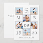 Moderne foto-inkuiling unieke bruiloft bespaart da save the date (Voorkant / Achterkant)