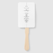 Moderne Foto Inline Monogram Huwelijksprogramma Handwaaier (Voorkant)