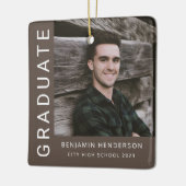 Moderne foto jongen 2023 Afstuderen Keramisch Ornament (Links)