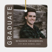 Moderne foto jongen 2023 Afstuderen Keramisch Ornament (Achterkant)