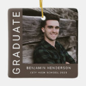 Moderne foto jongen 2023 Afstuderen Keramisch Ornament (Voorkant)