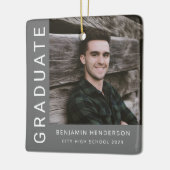 Moderne Foto Jongen 2023 Afstuderen Keramisch Ornament (Links)