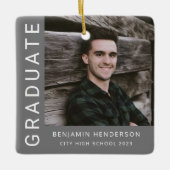 Moderne Foto Jongen 2023 Afstuderen Keramisch Ornament (Voorkant)