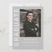 Moderne foto jongen afstuderen  aankondiging (Voorkant)