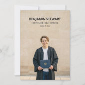 Moderne foto jongen eindexamen middelbare school v aankondiging (Voorkant)
