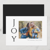 Moderne foto Joy Zwart & Wit Feestdagenkaart (Voorkant / Achterkant)