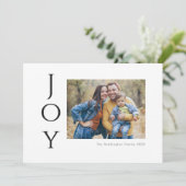 Moderne foto Joy Zwart & Wit Feestdagenkaart (Staand voorkant)