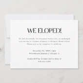 Moderne foto 'Just Married' bruiloft na feest Kaart (Achterkant)