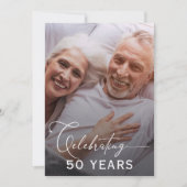 Moderne foto-kalligrafie 50th Wedding Jubileum Kaart (Voorkant)