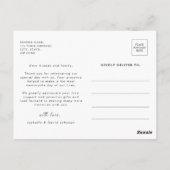 Moderne foto kalligrafie script bruiloft dank u briefkaart (Achterkant)