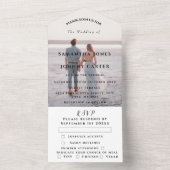 Moderne foto-kalligrafie Typografie Weddenschap All In One Uitnodiging (Binnen)