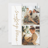 Moderne Foto Kerst Kaart Minimal Gold Elegant (Voorkant)
