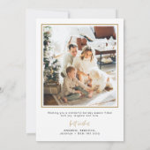 Moderne Foto Kerst Kaart Minimal Gold Elegant (Achterkant)