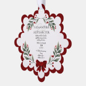 Moderne foto Kerst Uitnodiging Ornament (Links)