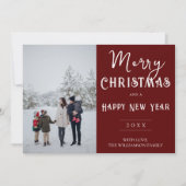 Moderne foto Kerst vakantie Kaart | Rood (Voorkant)