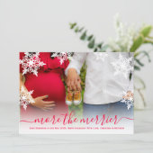 Moderne foto-kerstbriefkaart voor zwangerschap aankondiging (Staand voorkant)