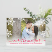 Moderne foto-kerstbriefkaart voor zwangerschap aankondiging (Staand voorkant)