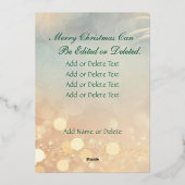 Moderne foto Kerstelegant cross-script groen Folie Feestdagenkaart (Achterkant)