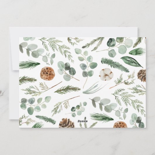 Moderne foto kerstelegant zilver script feestdagenkaart (Achterkant)