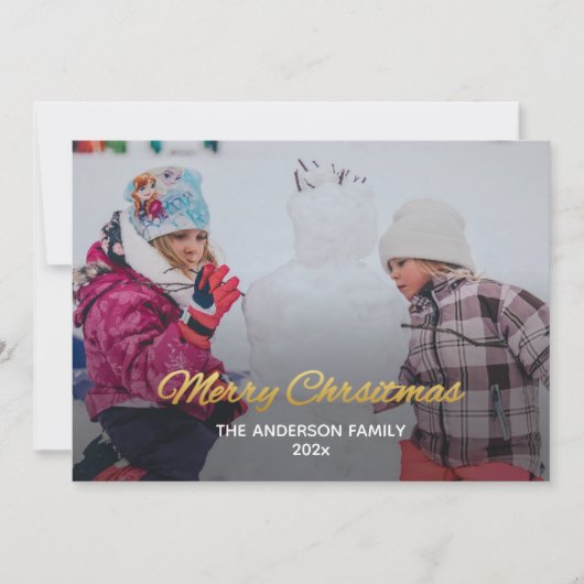 Moderne foto-kerstfeestkaart kaart (Voorkant)