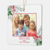 Moderne foto Kerstjaar Keramisch Ornament (Links)