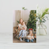 Moderne foto kerstkaart voor het hele gezin kaart (Staand voorkant)