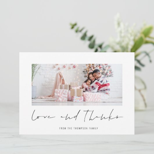 Moderne foto-kerstliefde en Bedankt (Staand voorkant)