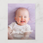 Moderne foto Kerstmis Elegant script op maat Feestdagenkaart (Voorkant)