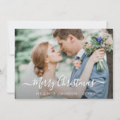 Moderne foto Kerstmis elegant script stijlvol Feestdagenkaart (Voorkant)