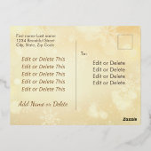 Moderne foto Kerstmis Jezus kruis rood Folie Feestdagen Briefkaart (Achterkant)