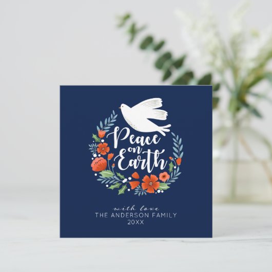 Moderne foto Kerstmis kerstkaart (Staand voorkant)