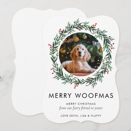 Moderne foto, kerstmis met feestdag feestdagenkaart (Voorkant / Achterkant)