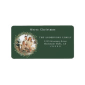 Moderne foto kerstretour adres etiket (Voorkant)