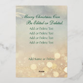 Moderne foto kerstscript Jezus cross-groen Folie Feestdagenkaart (Achterkant)