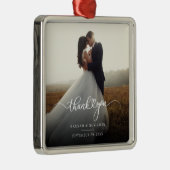 Moderne foto kerstvakantie Dank u Metalen Ornament (Rechts)