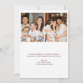 Moderne foto Kerstvakantie Kaart Maroon (Achterkant)