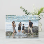 Moderne foto-kerstverlichting met elegante feestda feestdagenkaart (Staand voorkant)