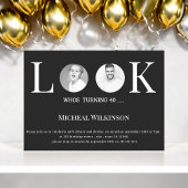 Moderne foto kijken wie 40 verjaardag kaart