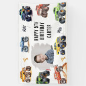 Moderne foto | Kinderen Monstertrucks verjaardagsf Spandoek (Verticaal)
