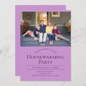 Moderne foto lavender Paars Housewarming Kaart (Voorkant / Achterkant)