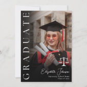Moderne Foto Law School Afstudeerfeest Kaart (Voorkant)